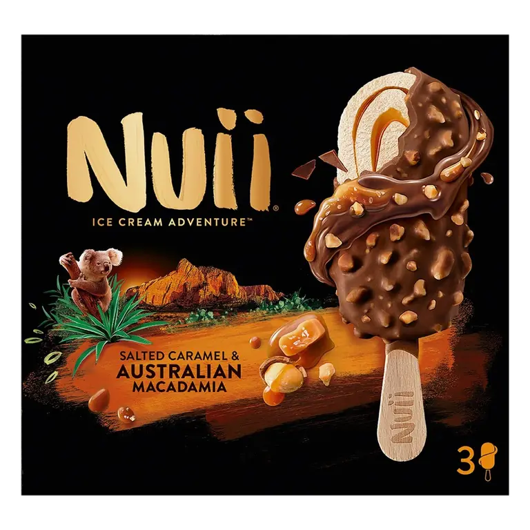 Salted Caramel & Australian Macadamia Ice Cream Sticks