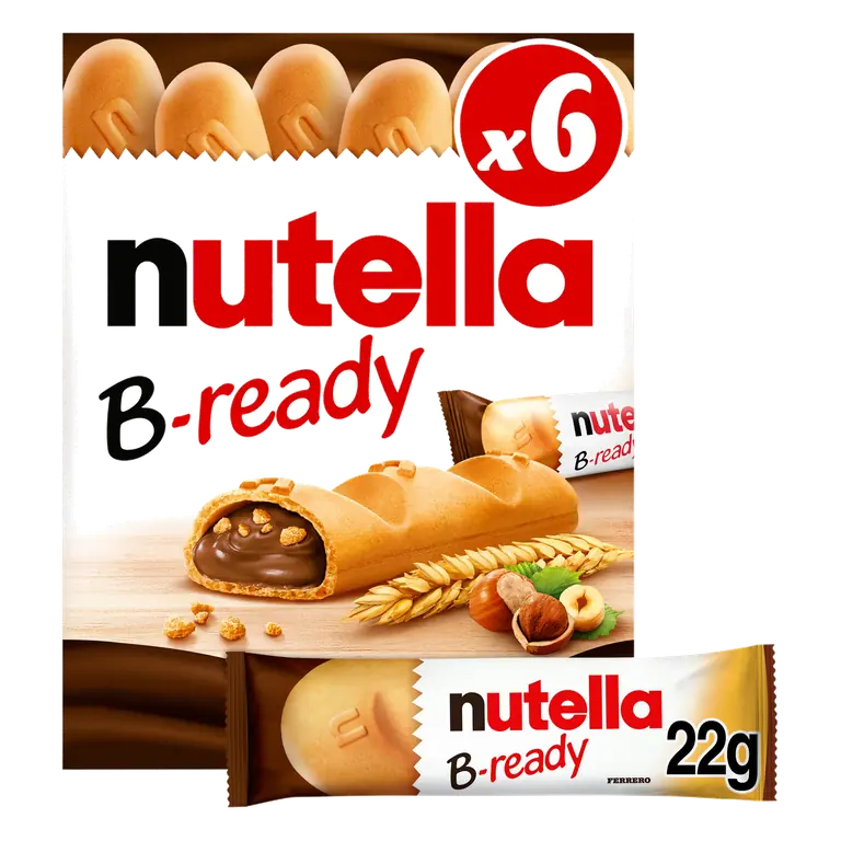 NUTELLA® B-ready 132g - 6 Bars x 22g Wafers filled with Nutella