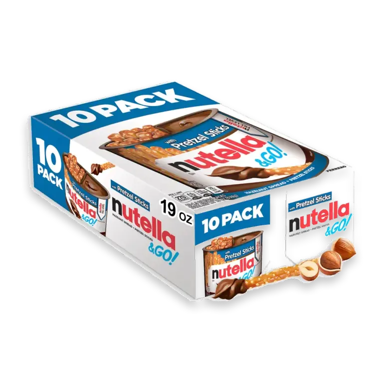 & GO! Chocolate Hazelnut Spread with Cocoa + Pretzel Sticks, 10 Snack Packs, 1.9 oz Each