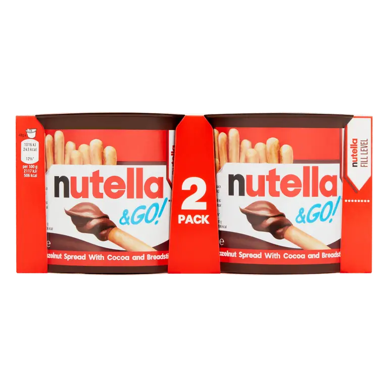 Nutella & Go! Chocolate Spread and Breadsticks Snack Pot Multipack 2 x 48g