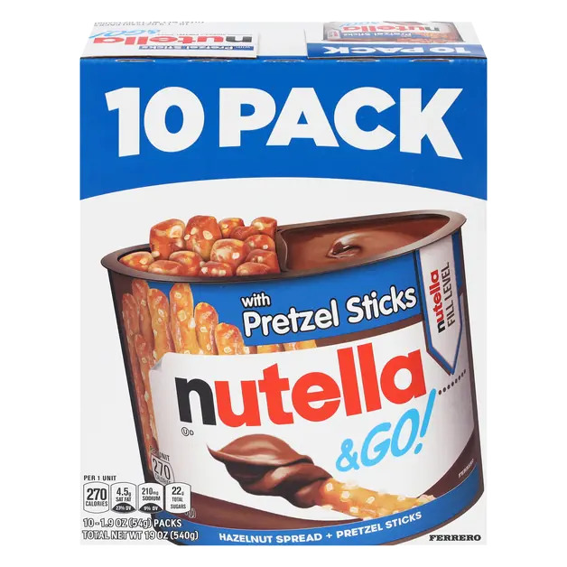 & Go! Hazelnut Spread + Pretzel Sticks - 10 ct