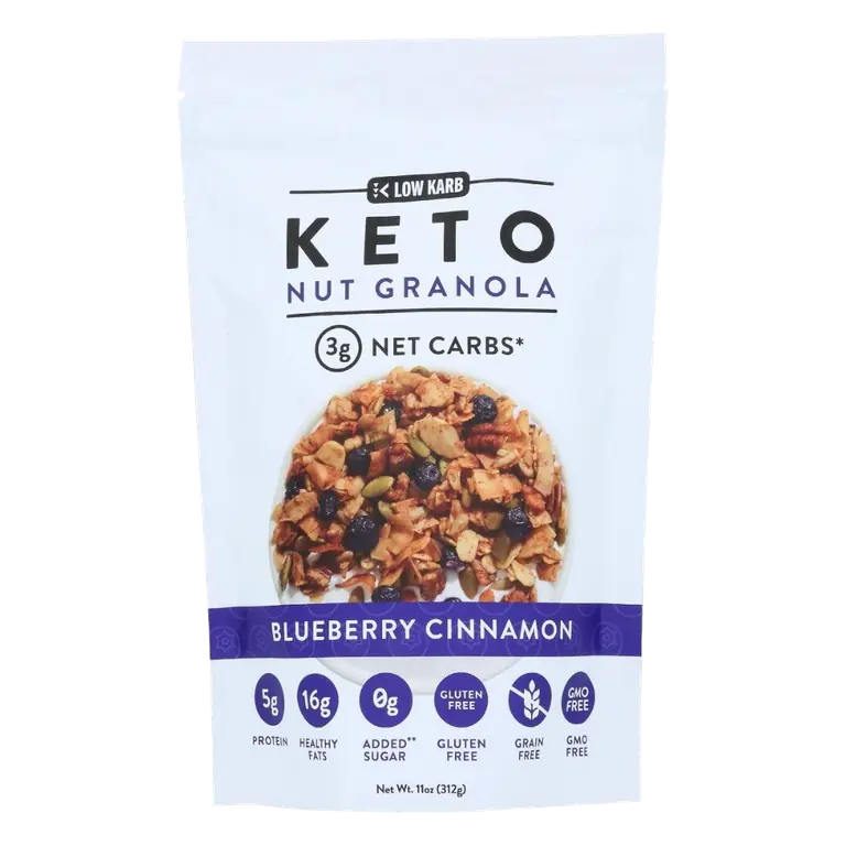 Low Carb Keto Blueberry Cinnamon Nut Granola