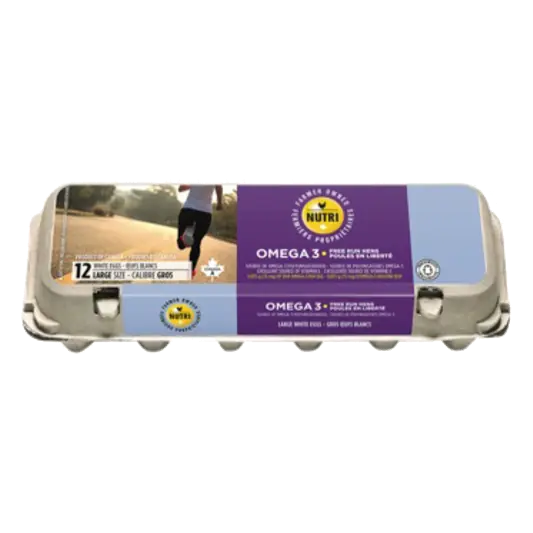 Omega 3 White Eggs Free Run Large 12 Count