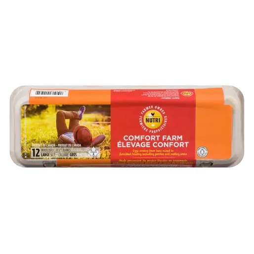 Comfort Farm White Eggs Large 12 Count