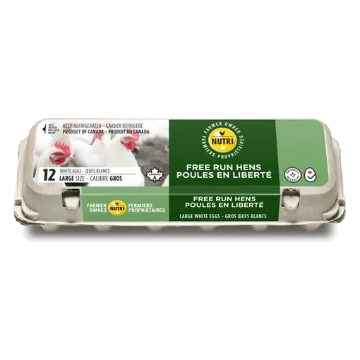 White Eggs Free Run Hens Large 12 Count