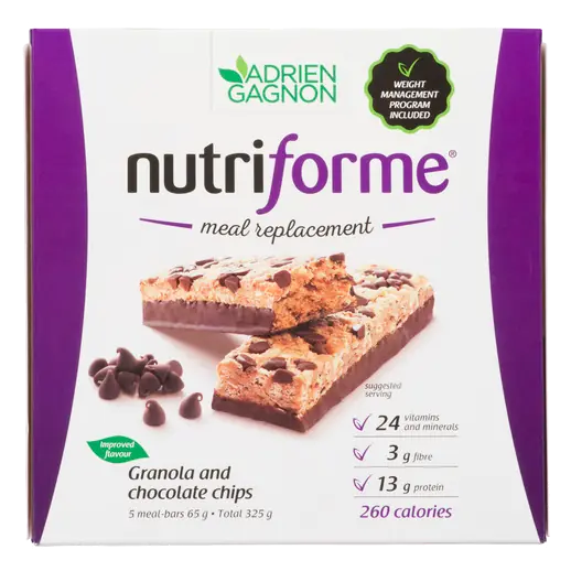 Meal Replacement Bars Granola & Chocolate Chips 5 x 65 g