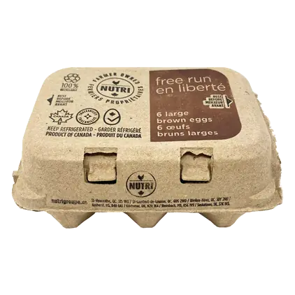 Brown Eggs Free Run Large 6 Count