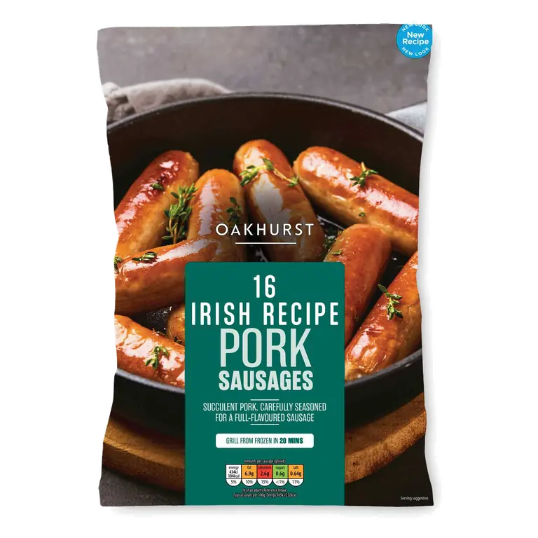Irish Recipe Pork Sausages 16 Pack