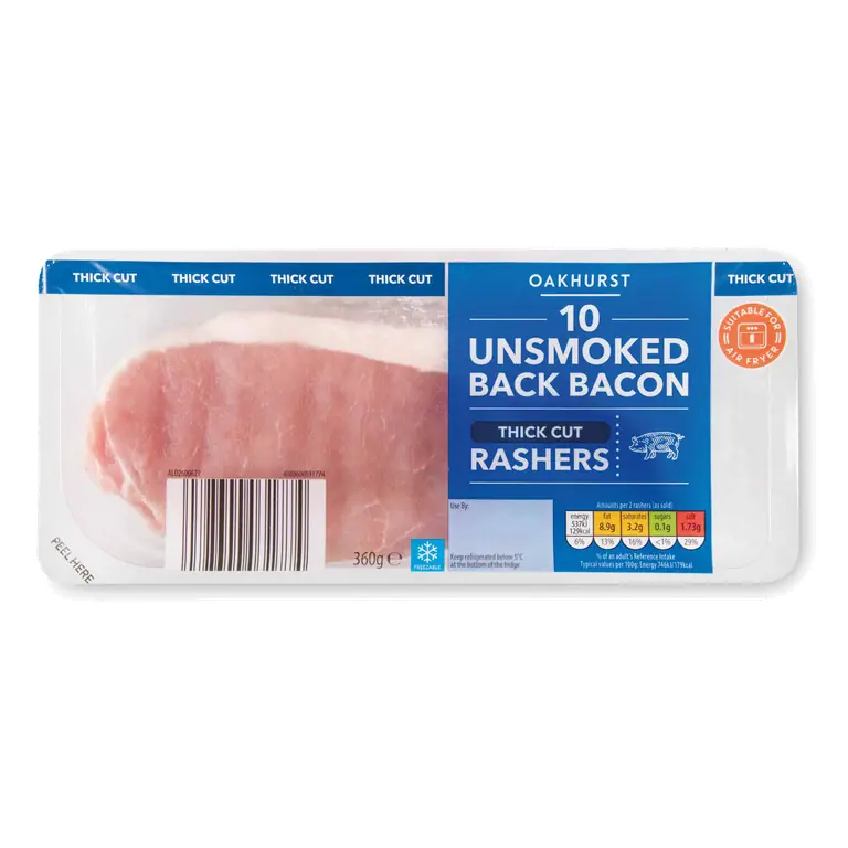 Thick Cut Unsmoked Back Bacon 10 Pack
