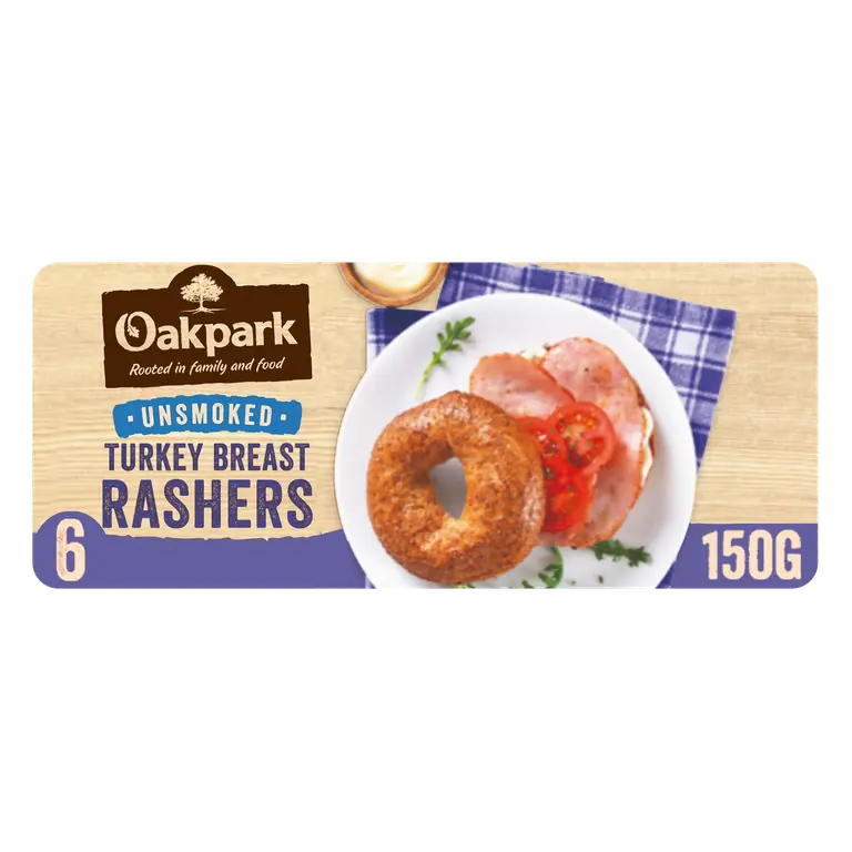 Oakpark 6 Unsmoked Turkey Breast Rashers 150g