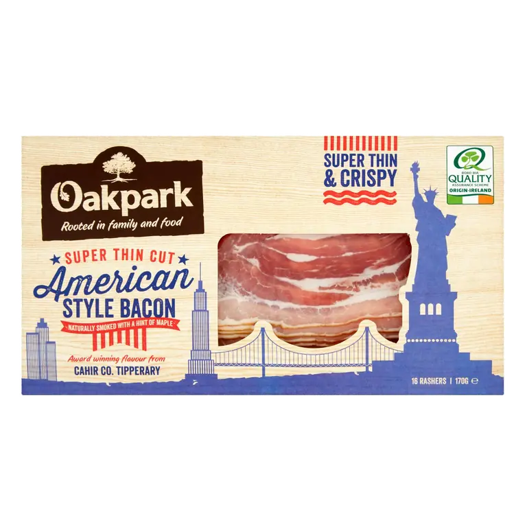 Super Thin Cut American Style Bacon Rashers x16 170g