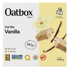 Organic Oat Bars Vanilla 5 x 24 g