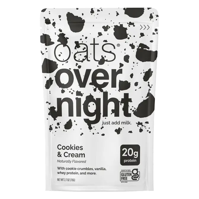 Oats Overnight Cookies and Cream Breakfast Shake Pouch, 2.7oz