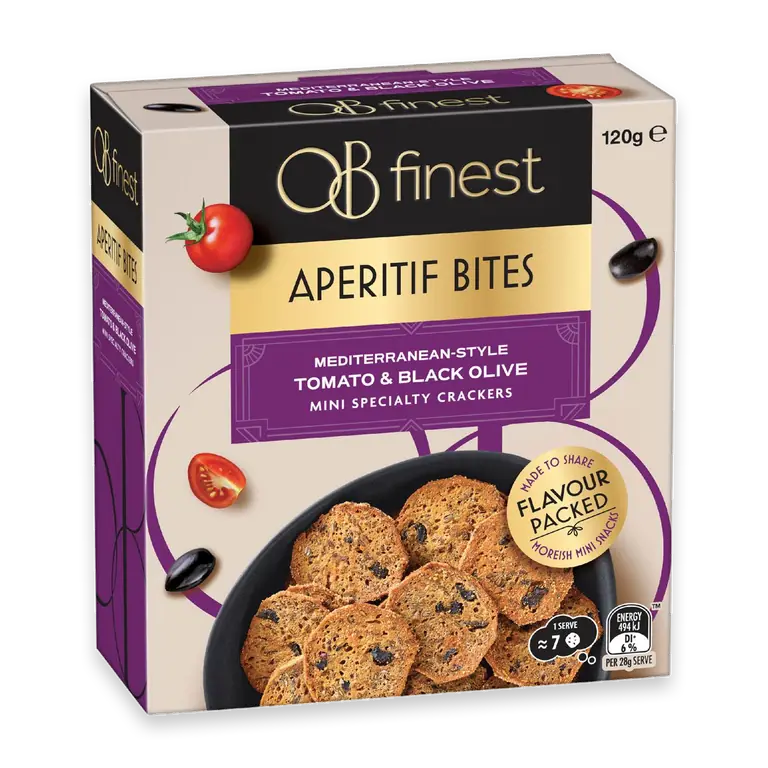 Aperitif Cracker Bites Tomato & Black Olive
