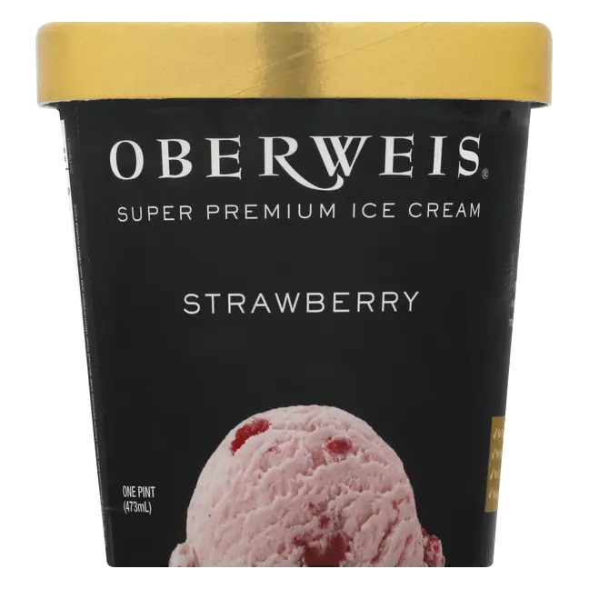 Oberweis Super Premium Strawberry Ice Cream 1 pt
