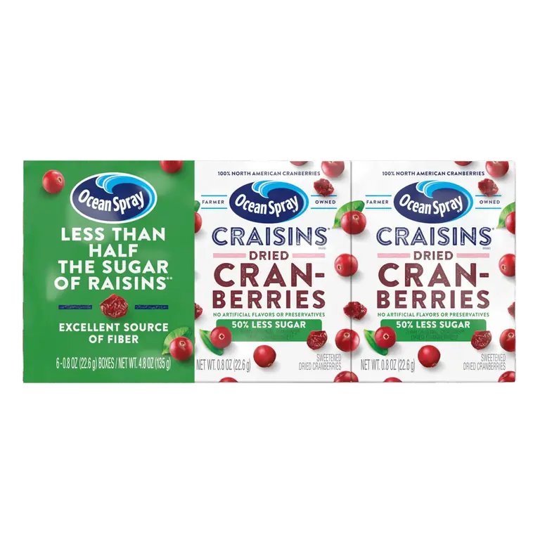 50% Less Sugar Sweetened Dried Cranberries