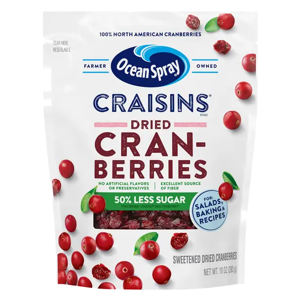 Craisins 50% Less Sugar Sweetened Dried Fruit Cranberries
