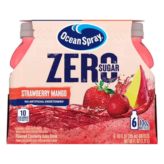 Zero Sugar Strawberry Mango Cranberry Juice Drink - 6 pk