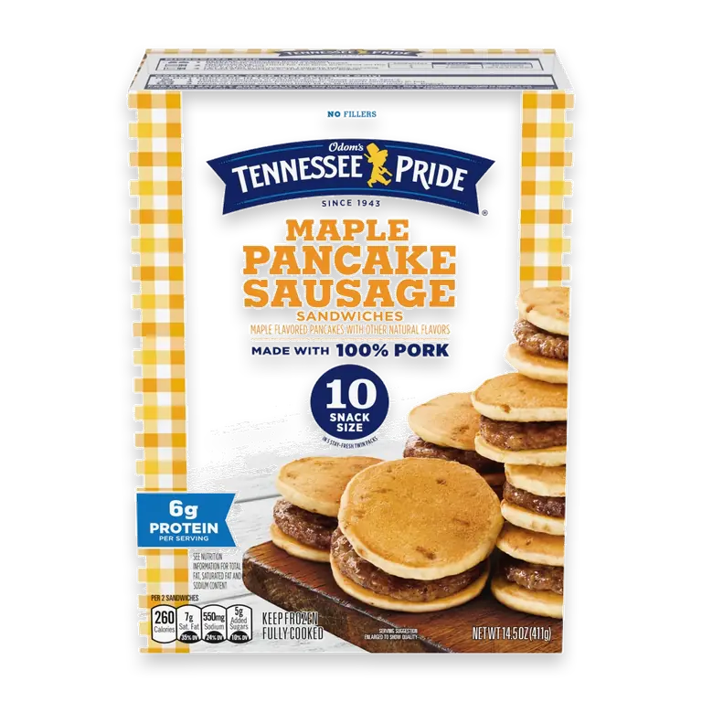 Frozen Breakfast Maple Pancake Sausage Sandwiches