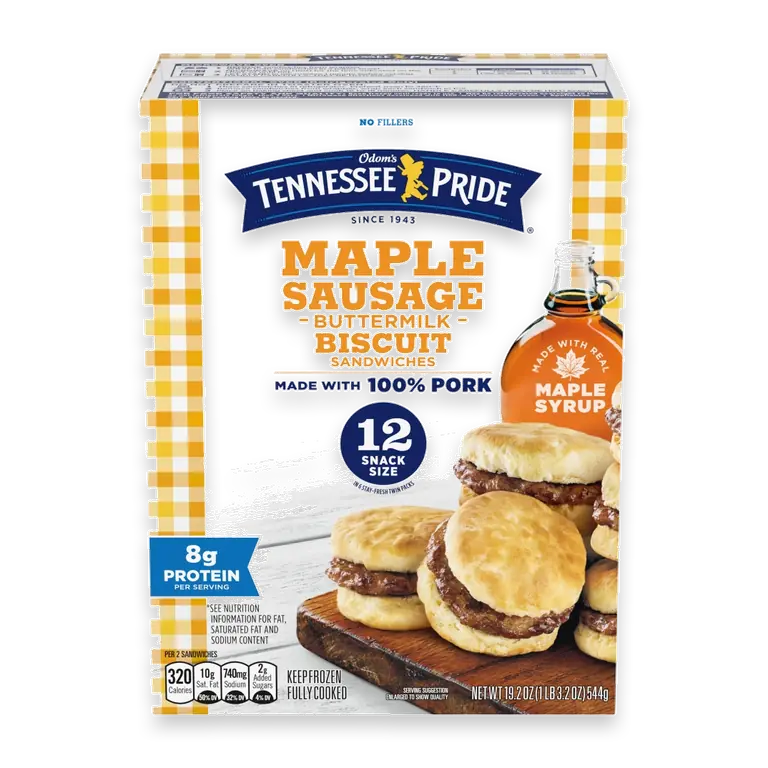 Maple Sausage Buttermilk Biscuit Frozen Breakfast Sandwiches