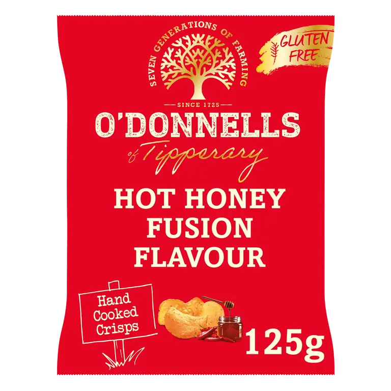 O'Donnells Hot Honey Fusion Flavour Hand Cooked Crisps 125g