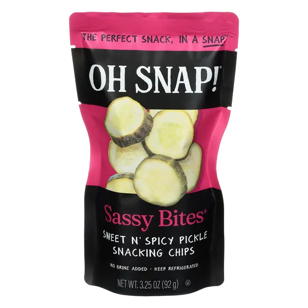 Sassy Bites Sweet Pickle Bites Snack Pouch Refrigerated