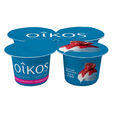 2% Greek Yogurt Fruit On Bottom Raspberry Pomegranate 4 x 100 g