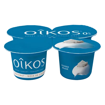 Fat-Free 0% Greek Yogurt Blended Coconut Flavour 4 x 100 g