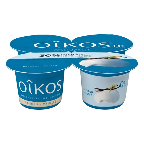 Fat-Free Greek Yogurt Blended Vanilla Flavour 4 x 100 g