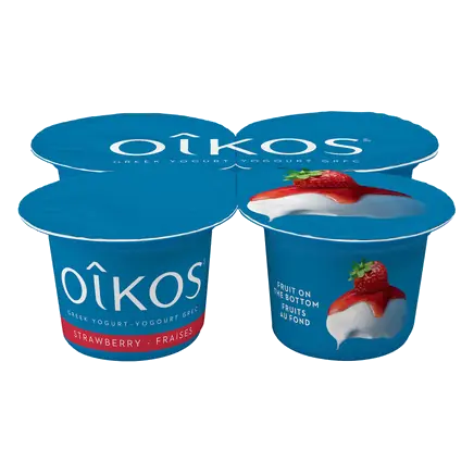 2% Greek Yogurt Fruit On The Bottom Strawberry Flavour 4 x 100 g