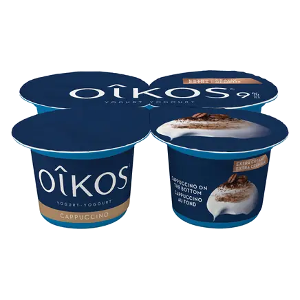 9% Greek Yogurt Extra Creamy Cappuccino On The Bottom 4 x 95 g