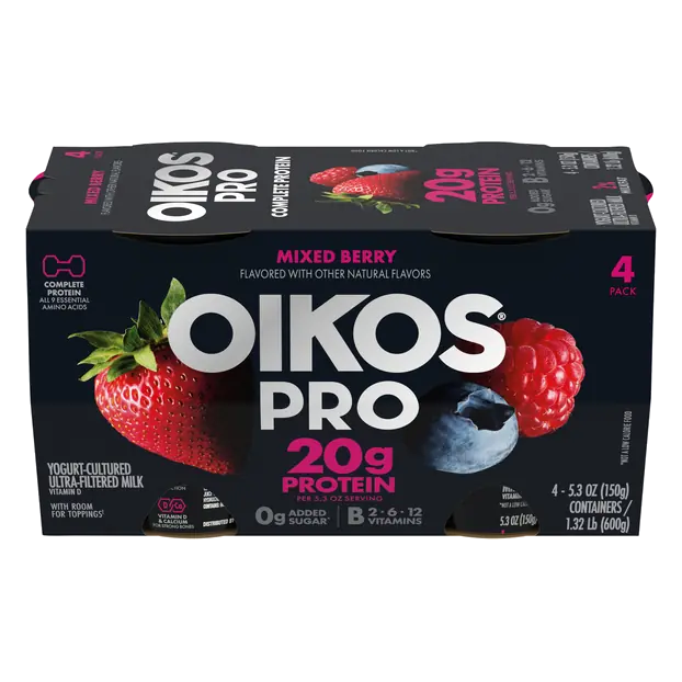 PRO Mixed Berry 20g Protein Cultured Milk Yogurt Cups - 4 ct