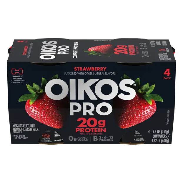 PRO Strawberry 20g Protein Cultured Milk Yogurt Cups - 4 ct