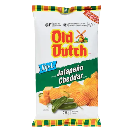 Old Dutch Gluten-Free Potato Chips Jalapeno & Cheddar 235 g