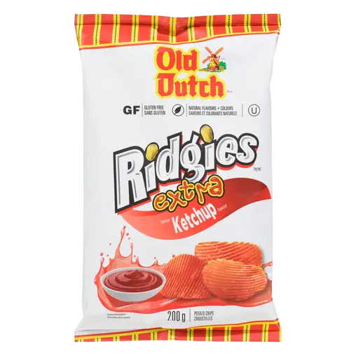 Old Dutch Gluten-Free Ridgies Potato Chips Extra Ketchup 200 g