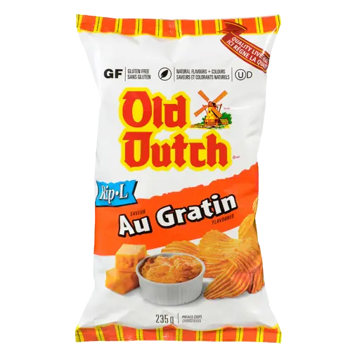 Old Dutch Gluten-Free Rip-L Potato Chips Au Gratin 235 g