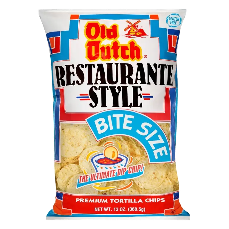 Old Dutch Restaurante Style Bite Size Tortilla Chips, 13oz: Gluten-Free, No Preservatives