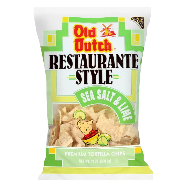 Old Dutch Restaurante Style Sea Salt & Lime Tortilla Chips