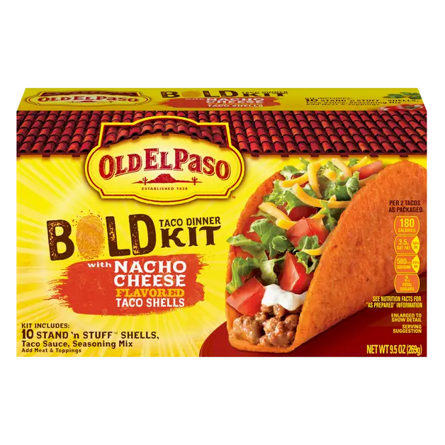 Bold Nacho Cheese Stand 'N Stuff Taco Dinner Kit
