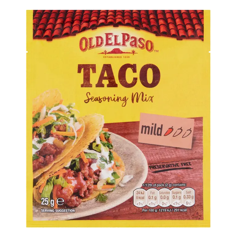 Old El Paso Garlic & Paprika Taco Seasoning Spice Mix 25g
