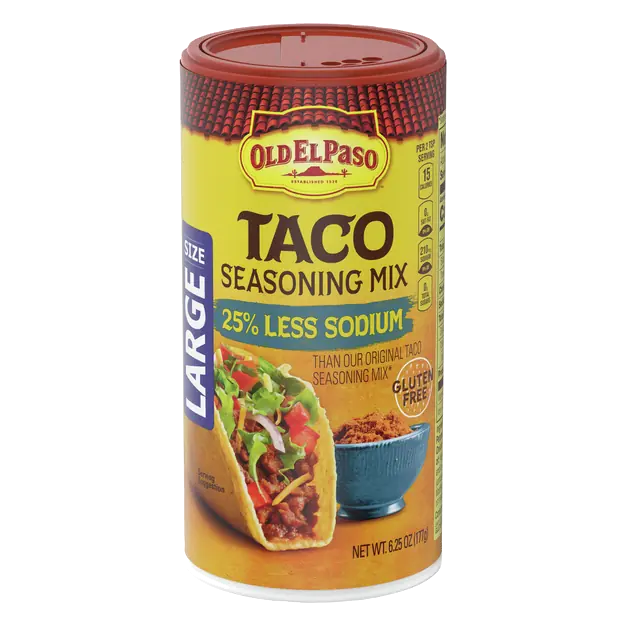 Gluten Free 25% Less Sodium Taco Seasoning Mix Large Size