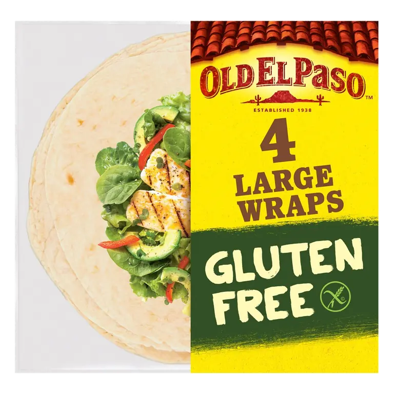 Gluten Free 4 Large Tortilla Wraps 215g
