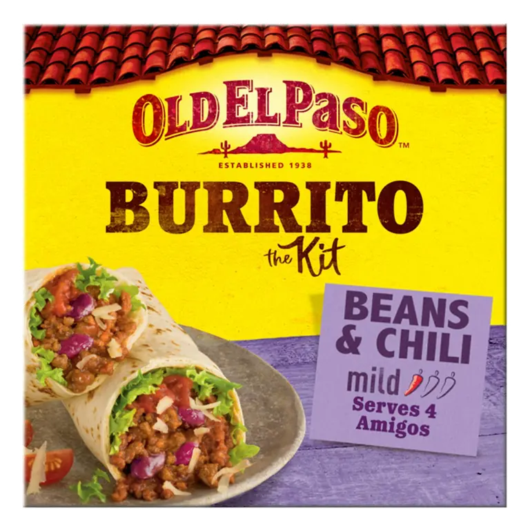 Mexican Hearty Beef & Bean Chilli Mild Burrito Kit 620g