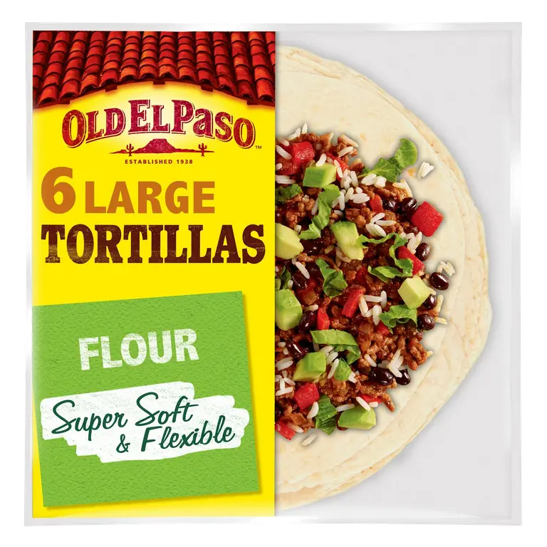 Mexican Large Soft Flour Tortilla Wraps x6 350g