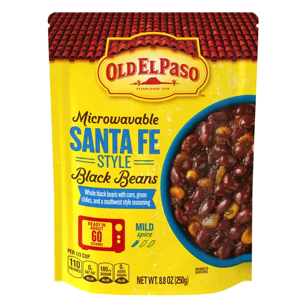 Microwavable Santa Fe Style Mild Spice Black Beans