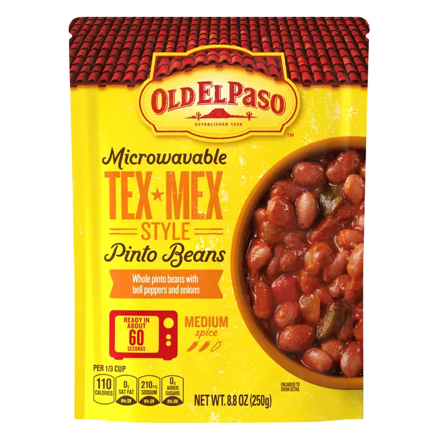 Microwavable Tex-Mex Style Medium Spice Pinto Beans