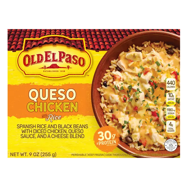 Spanish Rice & Beans Queso Chicken Bowl Frozen Meal