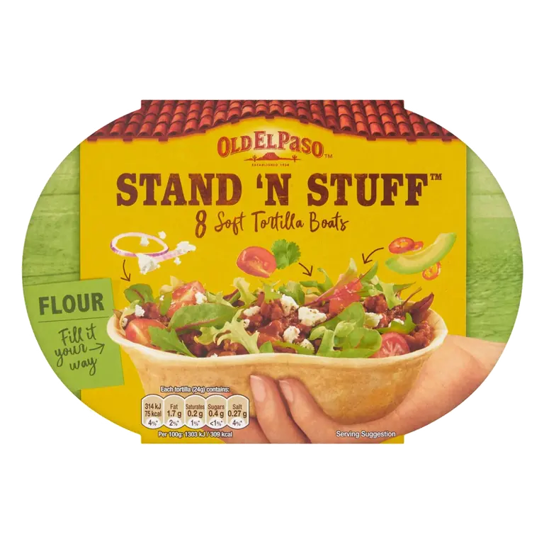 Stand 'N' Stuff 8 Soft Tortilla Boats 198g