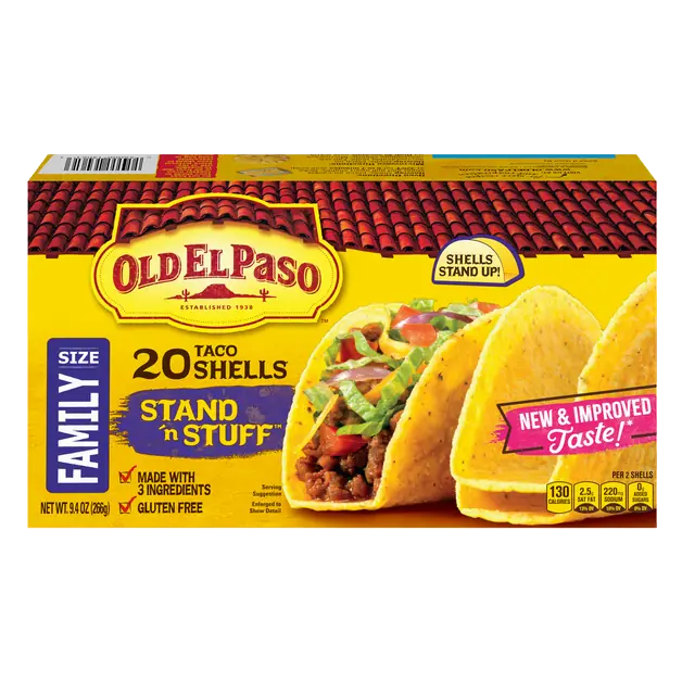 Stand 'N Stuff Gluten Free Taco Shells Family Size - 20 ct