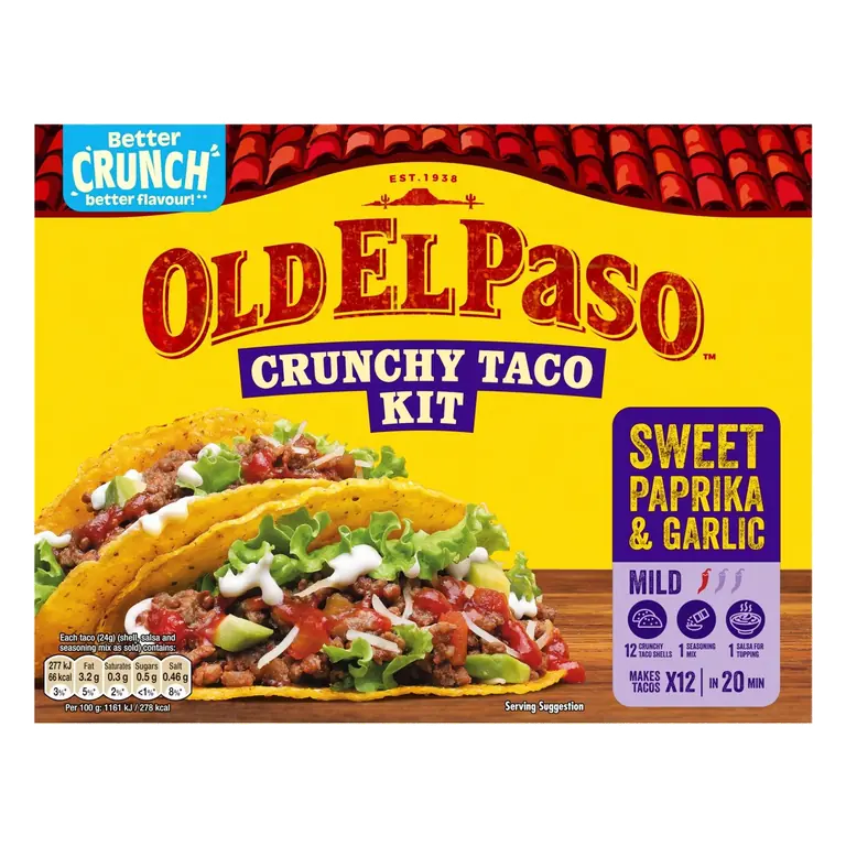 Sweet Paprika & Garlic Crunchy Taco Kit 287g